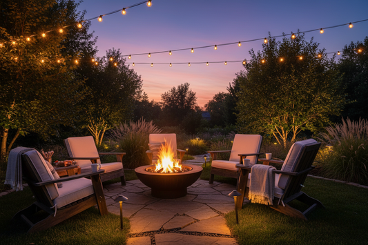 Create a Cozy Ambiance with Backyard Fire Pits and Surrounding Lighting