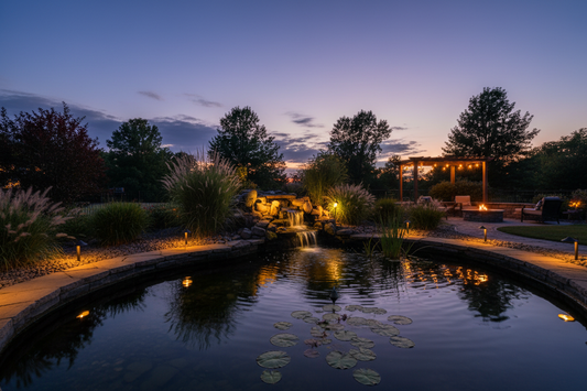Illuminate Your Backyard Pond for Stunning Evening Effects with Outdoor Lighting
