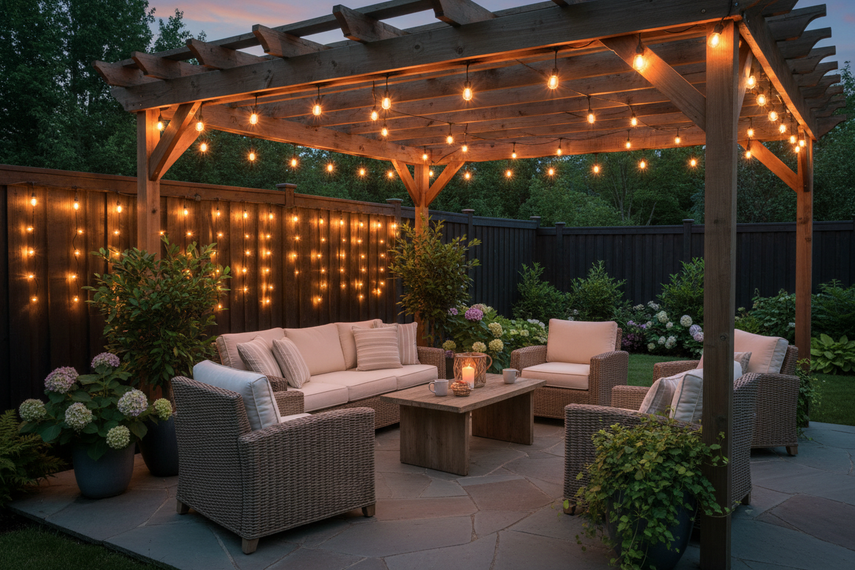 Outdoor String Lights for Patio, Backyard & Garden