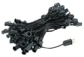 Novelty Lights 100 Foot C7 Outdoor String Light Christmas Stringer - Patio String Lights - Candelabra Base (C7/E12) - 12" Spacing - Black Wire