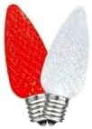 Novelty C9 LED Faceted Ultra Bright Dimmable Outdoor Christmas Light Replacement Bulbs, 25PK (Red/Pure White) | Lumora
