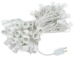 Novelty Lights 100 Foot C9 Outdoor String Light Christmas Stringer - Patio String Lights - Intermediate Base (C9/E17) - 12" Spacing - White Wire
