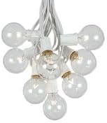 100 Foot G50 Outdoor Patio String Lights with 125 Clear Globe Bulbs – Indoor Outdoor String Lights – Market Bistro | Lumora