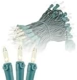 Novelty Lights 34 Feet 100 Bulbs Traditional Incandescent Mini Lights, Clear on Green Wire with 4" Spacing, Commercial Grade and UL Listed for Indoor/Outdoor Use, End-to-End Connectable