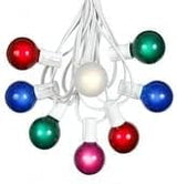 100 Foot G40 Outdoor Patio String Lights with 125 Multi Globe Bulbs Indoor/Outdoor Cafe Hanging Lights C7/E12 Base | Lumora