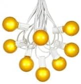 100 Foot G40 Outdoor Patio String Lights with 125 Yellow Globe Bulbs Indoor/Outdoor Cafe Hanging Lights C7/E12 Base | Lumora