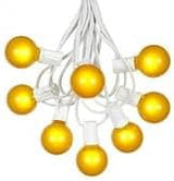100 Foot G40 Outdoor Patio String Lights with 125 Yellow Globe Bulbs Indoor/Outdoor Cafe Hanging Lights C7/E12 Base | Lumora
