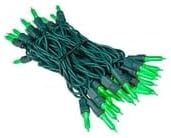 Novelty Lights Vintage Style T5 Green LED Christmas Lights, 11.5 Feet Green Wire String of 35 Mini Bulbs, UL Listed Indoor/Outdoor Tree Lighting