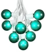 100 Foot G50 Outdoor Patio String Lights with 125 Green Globe Bulbs – Indoor Outdoor String Lights – Market Bistro | Lumora