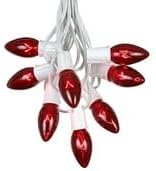Novelty Lights Red Twinkle Incandescent Christmas String Lights - Retro Traditional C9 Indoor/Outdoor Light Set w/ | Lumora