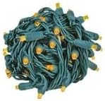 Novelty Lights 25ft 50 LED Amber Christmas Lights Outdoor/Indoor, 6" Spacing, Green Wire String Lights for Festive Xmas Lighting, IP55, UL Listed, Dimmable, Connectable
