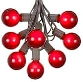 100 Foot G50 Outdoor Patio String Lights with 125 Red Globe Bulbs – Indoor Outdoor String Lights – Market Bistro | Lumora