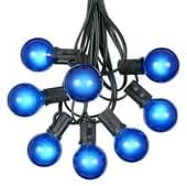 100 Foot G40 Outdoor Patio String Lights with 125 Blue Globe Bulbs – Indoor Outdoor String Lights – Market Bistro | Lumora