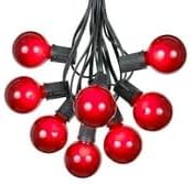 100 Foot G50 Outdoor Patio String Lights with 125 Red Globe Bulbs – Indoor Outdoor String Lights – Market Bistro | Lumora