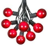 100 Foot G50 Outdoor Patio String Lights with 125 Red Globe Bulbs – Indoor Outdoor String Lights – Market Bistro | Lumora