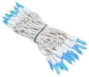 Novelty Lights Vintage Style T5 Blue LED Christmas Lights, 11.5 Feet White Wire String of 35 Mini Bulbs, UL Listed Indoor/Outdoor Tree Lighting
