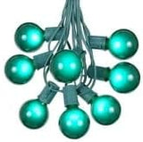 100 Foot G50 Outdoor Patio String Lights with 125 Green Globe Bulbs – Indoor Outdoor String Lights – Market Bistro | Lumora