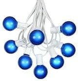 100 Foot G40 Outdoor Patio String Lights with 125 Blue Globe Bulbs Indoor/Outdoor Cafe Hanging Lights C7/E12 Base | Lumora