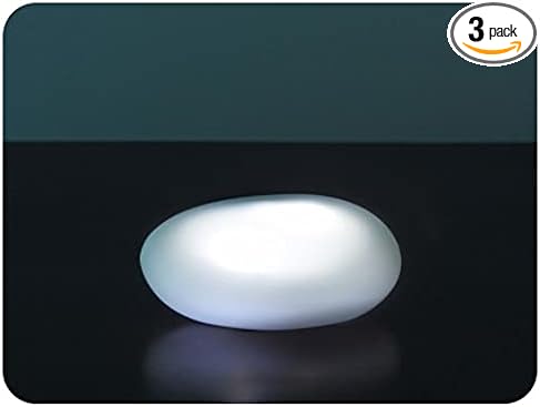 Britta Products Solar Path Stones - Waterproof Solar LED Light for Garden Paths and Stairs - LED Cool White Stone Markers - Set of 3 Stone Lamps