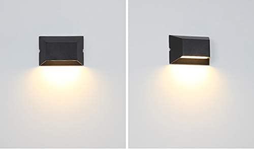 6W LED Outdoor/Indoor External Wall Sconces Light Waterproof Fixture Door Gate Step Stair Surface Mount Lamp Black Warm White