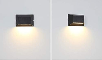 6W LED Outdoor/Indoor External Wall Sconces Light Waterproof Fixture Door Gate Step Stair Surface Mount Lamp Black Warm White