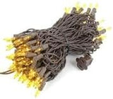 Novelty Lights 50 Feet 100 Bulbs Traditional Incandescent Mini Lights, Yellow on Brown Wire with 6" Spacing | Lumora