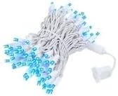 Novelty Lights 34ft Christmas String Lights, 100 Blue LED Bulbs on White Wire, 4" Spacing, Connectable Indoor Outdoor Commercial Grade Lighting for Holidays Patio Weddings