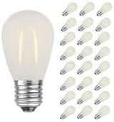 Novelty Lights Outdoor String Light Dual-Filament Replacement Bulbs, 25 Pack S14 LED Edison Shatterproof Plastic | Lumora