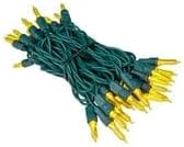 Novelty Lights Vintage Style T5 Yellow LED Christmas Lights, 11.5 Feet Green Wire String of 35 Mini Bulbs, UL Listed Indoor/Outdoor Tree Lighting