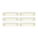 6-Pack Low Voltage 12V AC/DC LED Linear Step Lights, 2W Landscape Lighting, Outdoor Waterproof Accent Lighting Fixtures, Die-cast Aluminum with Classic White Powder Coated Finish