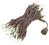 Novelty Lights Vintage Style T5 Warm White LED Christmas Lights, 35 Feet Brown Wire String of 70 Mini Bulbs, UL Listed Indoor/Outdoor Tree Lighting