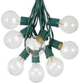 G50 Patio String Lights with 125 Clear Globe Bulbs – Outdoor String Lights – Market Bistro Café Hanging String | Lumora