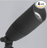 Black 12V Landscape Spotlight, LED Low Voltage Outdoor Light, Aluminum Uplight for Plant Fence Sign Outside | Lumora