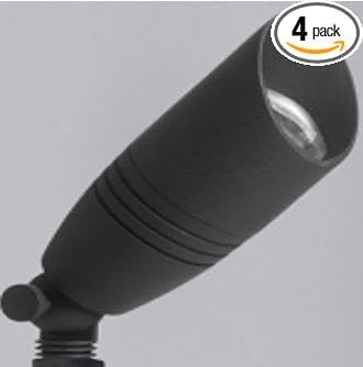 Black 12V Landscape Spotlight, LED Low Voltage Outdoor Light, Aluminum Uplight for Plant Fence Sign Outside | Lumora