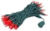 Novelty Lights Vintage Style T5 Red LED Christmas Lights, 35 Feet Green Wire String of 70 Mini Bulbs, UL Listed Indoor/Outdoor Tree Lighting