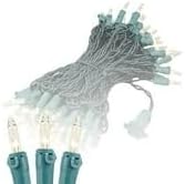 Novelty Lights 50 Feet 100 Bulbs Traditional Incandescent Mini Lights, Clear on Green Wire with 6" Spacing, Commercial Grade and UL Listed for Indoor/Outdoor Use, End-to-End Connectable