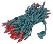 Novelty Lights 50ft 100 LED Red Christmas Lights Outdoor/Indoor, 6" Spacing, Green Wire String Lights for Festive Xmas Lighting, IP55, UL Listed, Dimmable, Connectable