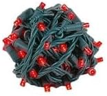 Novelty Lights 25ft 50 LED Red Christmas Lights Outdoor/Indoor, 6" Spacing, Green Wire String Lights for Festive Xmas Lighting, IP55, UL Listed, Dimmable, Connectable