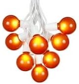 100 Foot G50 Outdoor Patio String Lights with 125 Orange Globe Bulbs – Indoor Outdoor String Lights – Market Bistro | Lumora