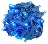 Novelty Lights 25 Feet 50 LED True Twinkle Blue Outdoor Christmas String, 100% Twinkle 5mm LED Lights on Green | Lumora