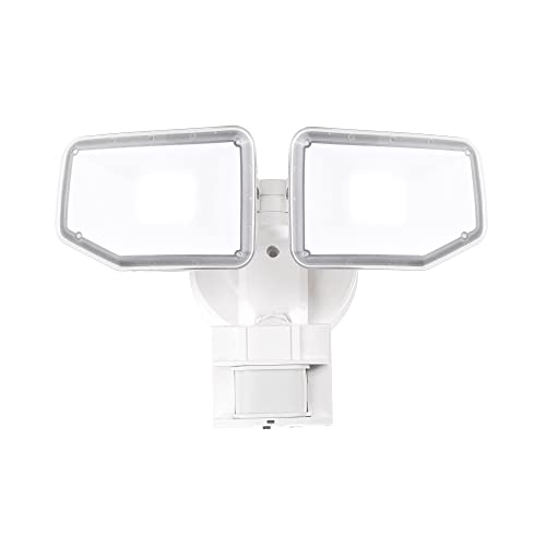 40W LED Security Lights Motion Sensor Light Outdoor, 180 Degree, 4000 LM, 5000 K, ETL Water Resistant, Clear 2 Head Motion Detector Flood Light for Garage, Yard (White)