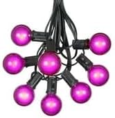 100 Foot G40 Outdoor Patio String Lights with 125 Purple Globe Bulbs – Indoor Outdoor String Lights – Market Bistro | Lumora