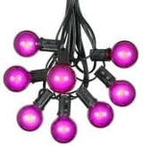 100 Foot G40 Outdoor Patio String Lights with 125 Purple Globe Bulbs – Indoor Outdoor String Lights – Market Bistro | Lumora