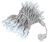 Novelty Lights 34ft Christmas String Lights, 100 Pure White LED Bulbs on White Wire, 4" Spacing, Connectable Indoor Outdoor Commercial Grade Lighting for Holidays Patio Weddings