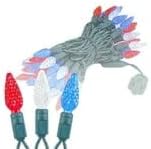 Novelty Lights 24FT 70 LED C6 Outdoor USA String Lights, Commercial Grade Christmas Tree Decorations | Lumora