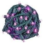 Novelty Lights 25ft 50 LED Pink Christmas Lights Outdoor/Indoor, 6" Spacing, Green Wire String Lights for Festive Xmas Lighting, IP55, UL Listed, Dimmable, Connectable