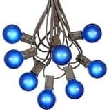 100 Foot G40 Outdoor Patio String Lights with 125 Blue Globe Bulbs – Indoor Outdoor String Lights – Market Bistro | Lumora