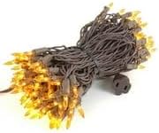 Novelty Lights 50 Feet 100 Bulbs Traditional Incandescent Mini Lights, Amber on Brown Wire with 6" Spacing, Commercial Grade and UL Listed for Indoor/Outdoor Use, End-to-End Connectable