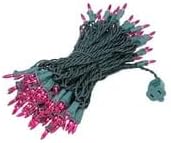 Novelty Lights 50 Feet 100 Bulbs Traditional Incandescent Mini Lights, Purple on Green Wire with 6" Spacing, Commercial Grade and UL Listed for Indoor/Outdoor Use, End-to-End Connectable