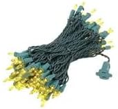 Novelty Lights 50 Feet 100 Bulbs Traditional Incandescent Mini Lights, Yellow on Green Wire with 6" Spacing, Commercial Grade and UL Listed for Indoor/Outdoor Use, End-to-End Connectable